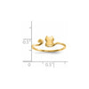 14k Polished Cat Adjustable Cuff Ring