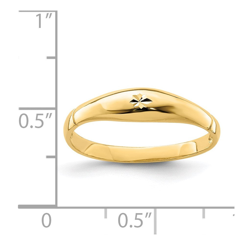 14K Diamond-cut Domed Band Ring