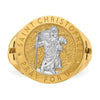 14K w/Rhodium Saint Christopher Ring