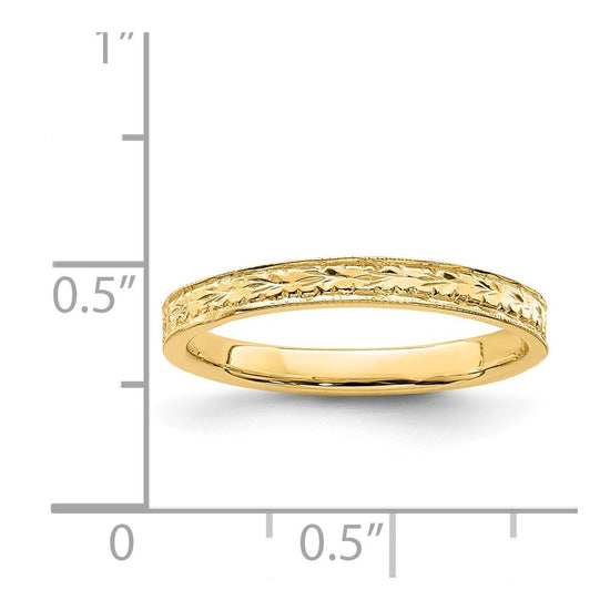 Gold Polished Floral Band