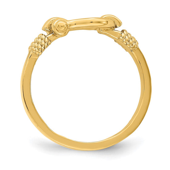 14K Shackle w/ Rope Edge Ring (Size 7)