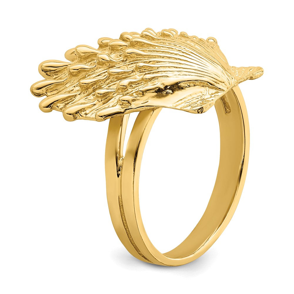14K Lions Paw Shell Ring