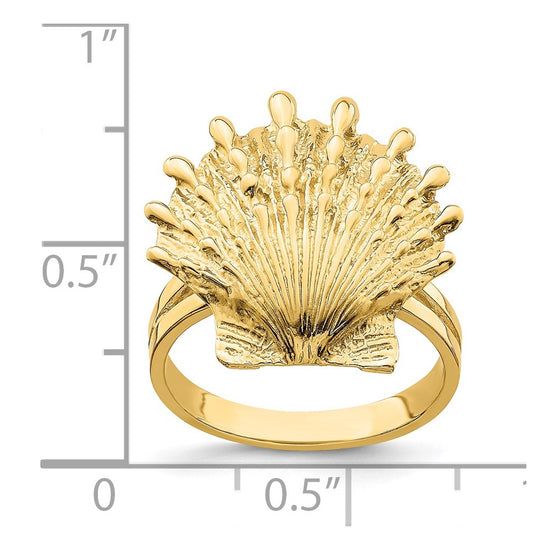 14K Lions Paw Shell Ring