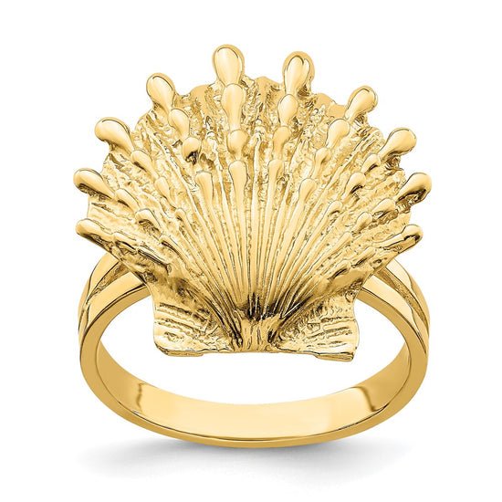 14K Lions Paw Shell Ring