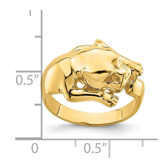 14k Polished Jungle Cat Ring