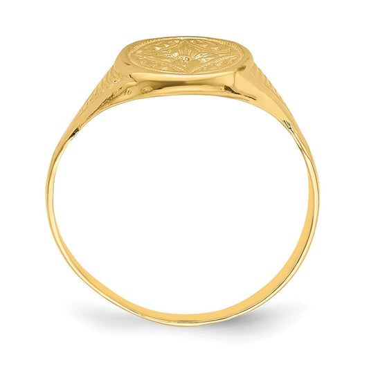 14k Oval Flower Size 3 Baby / Childs Ring