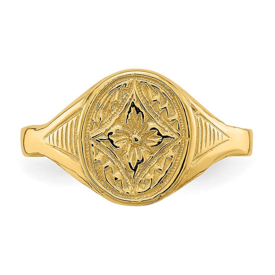 14k Oval Flower Size 3 Baby / Childs Ring