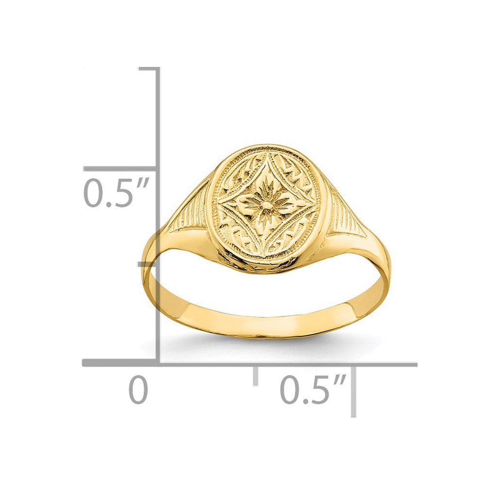 14k Oval Flower Size 3 Baby / Childs Ring
