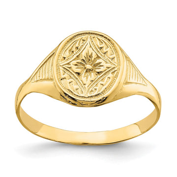 14k Oval Flower Size 3 Baby / Childs Ring