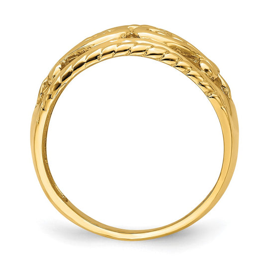 14k Polished Cut-Out Heart Design Ring