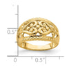 14k Polished Cut-Out Heart Design Ring