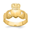 14k Mens Polished Size 9 Claddagh Ring