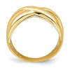 14K Polished with Cut Out Sides X Dome Ring