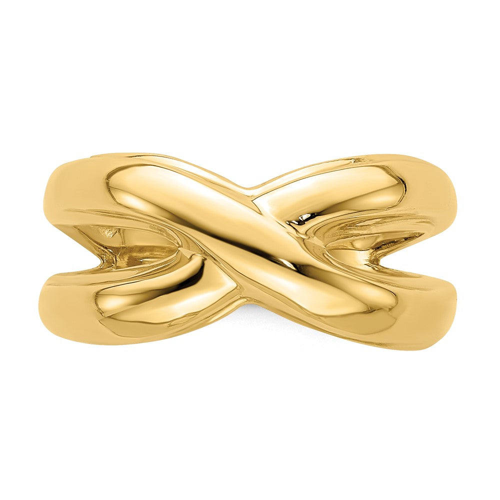 14K Polished with Cut Out Sides X Dome Ring