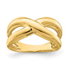14K Polished with Cut Out Sides X Dome Ring