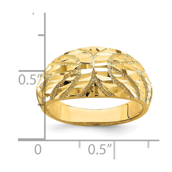 14k Fancy Diamond-cut Ring