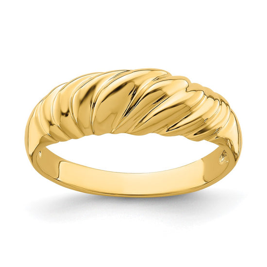 14k Polished Twist Dome Ring