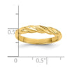 14k Polished Thin Ribbed Dome Ring