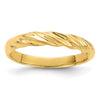 14k Polished Thin Ribbed Dome Ring