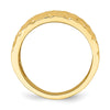 14K Diamond-cut Quilted Pattern Dome Ring