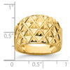14K Diamond-cut Quilted Pattern Dome Ring