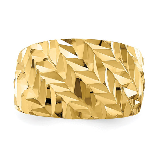 14k Diamond-cut Arrow Slash Dome Ring