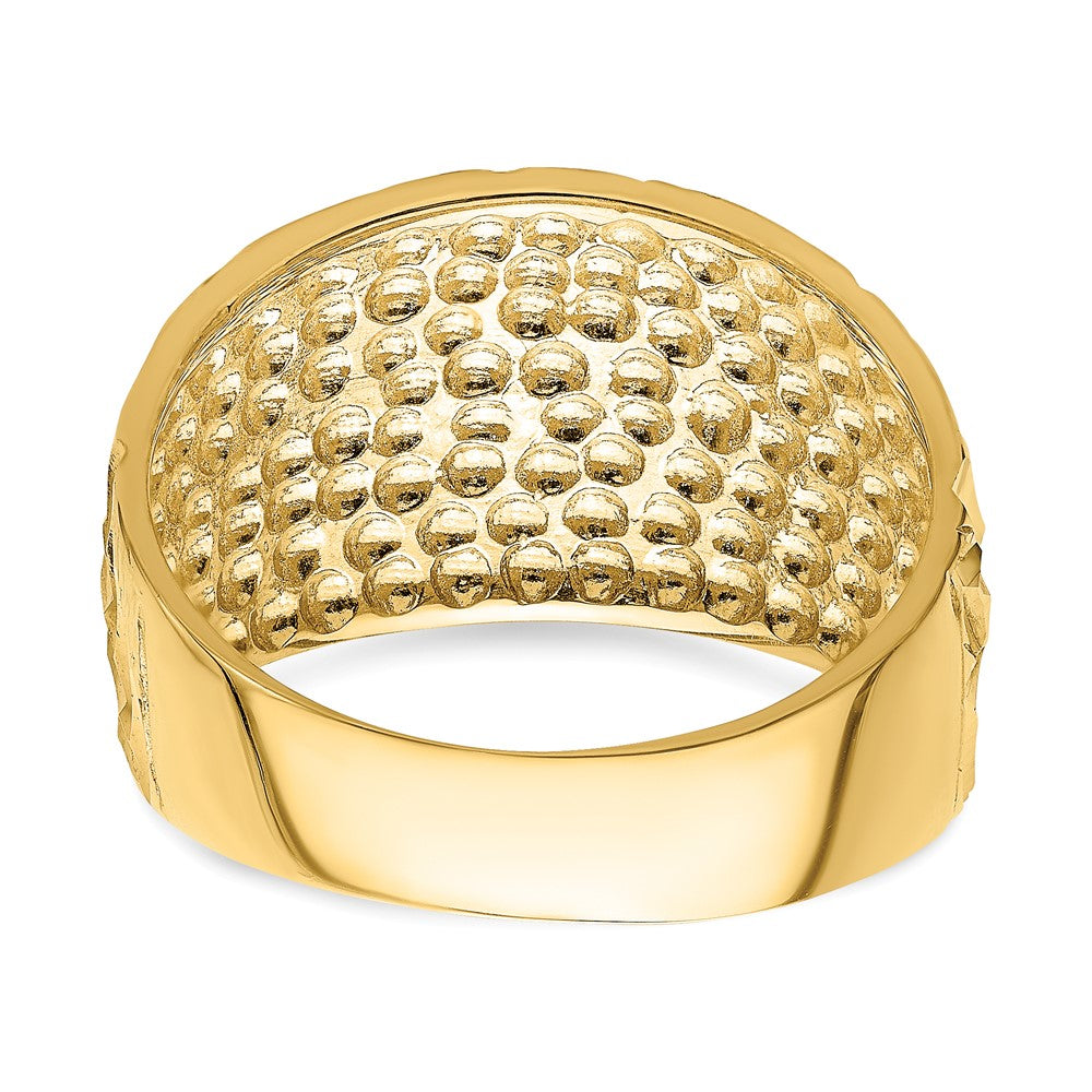 14k Diamond-cut Arrow Slash Dome Ring