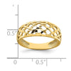 14K Solid Diamond-cut Woven Pattern Dome Ring