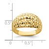 14K Diamond-cut Quilted Pattern Dome Ring