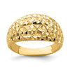 14K Diamond-cut Quilted Pattern Dome Ring