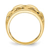 14K Polished Chain Design Inside Ring