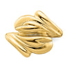 14k Polished Beaded Swirl Crossover Ring