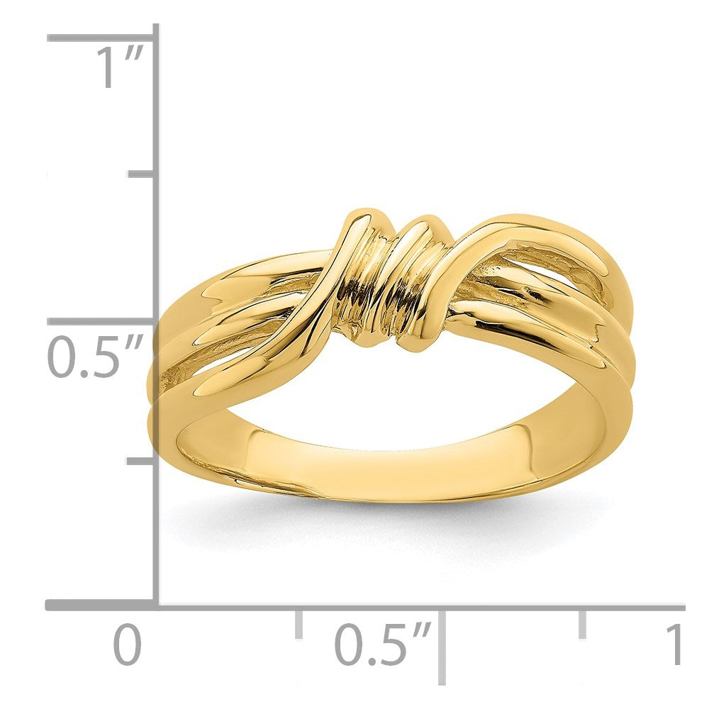 14k Polished Ribbed Twist Ring