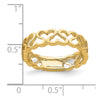 14k Polished Hearts Band