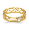 14k Polished Hearts Band