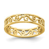 14k Beaded Scroll Cut-Out 3.8mm Band Size 2 Baby / Childs Ring