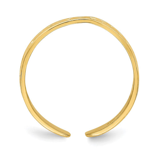 14K Small X and Hearts Adjustable Toe Ring