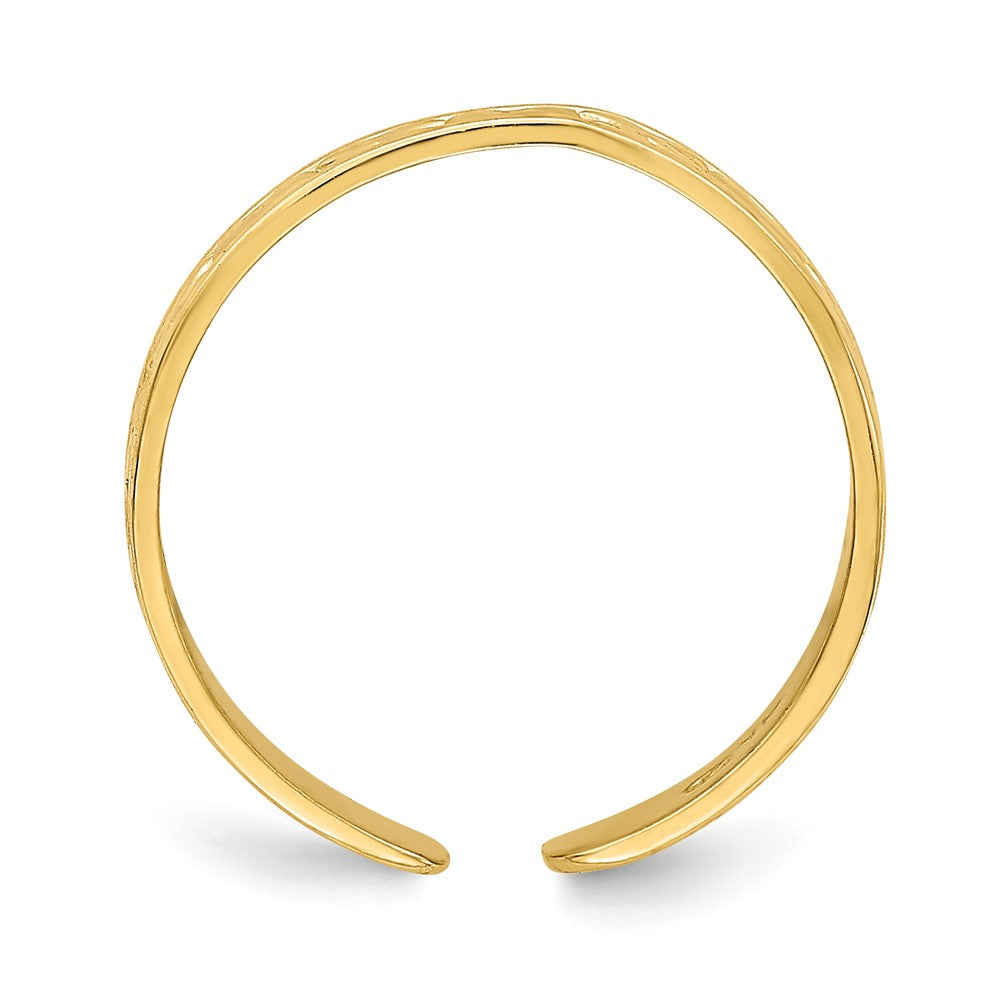 Gold Polished Heart Toe Ring