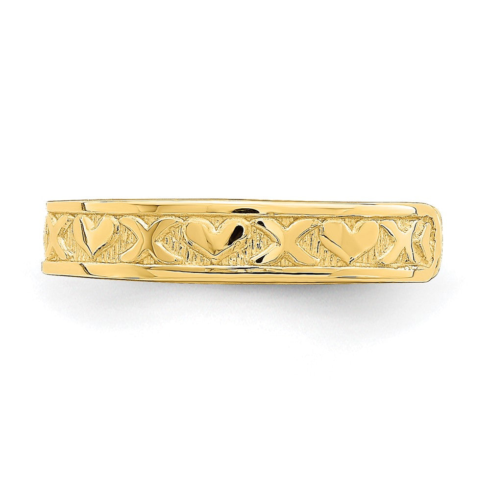 Gold Polished Heart Toe Ring