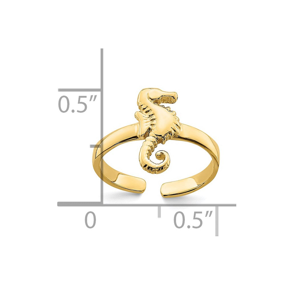 14K Adjustable Seahorse Toe Ring