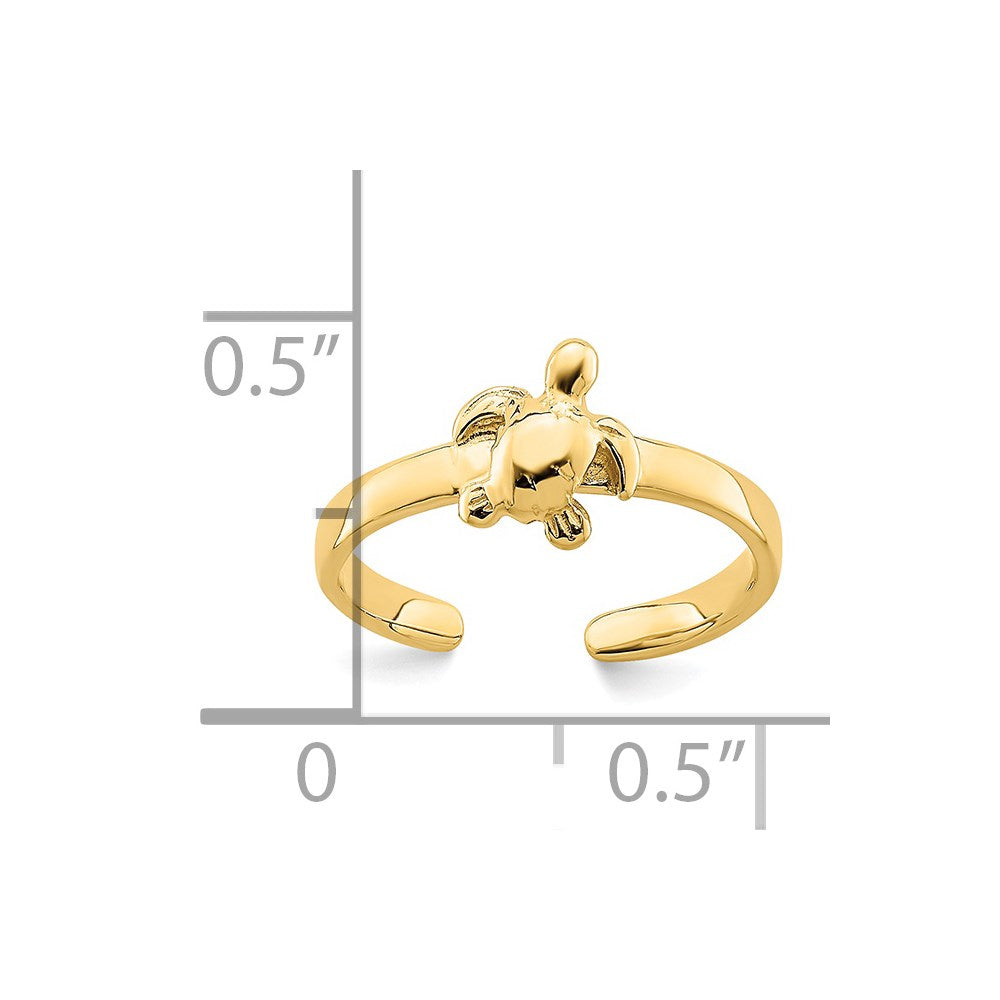 14k Adjustable Sea Turtle Toe Ring