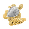 14K and White Rhodium Turtle Ring
