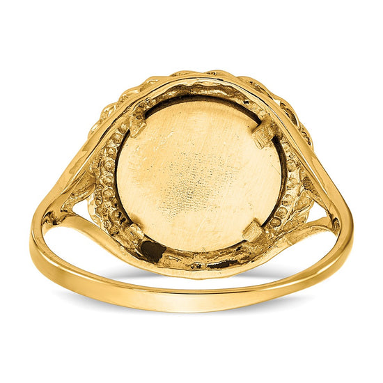 14k Angel Coin with Rope Frame Ring