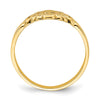 14K Cross Inside Oval with Scroll and Heart Ring