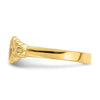 14K Cross Inside Oval with Scroll and Heart Ring