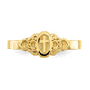 14K Cross Inside Oval with Scroll and Heart Ring
