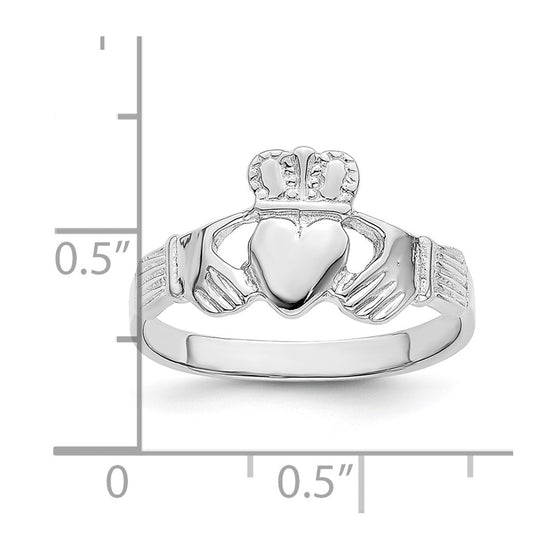 14k White Gold Claddagh Ring