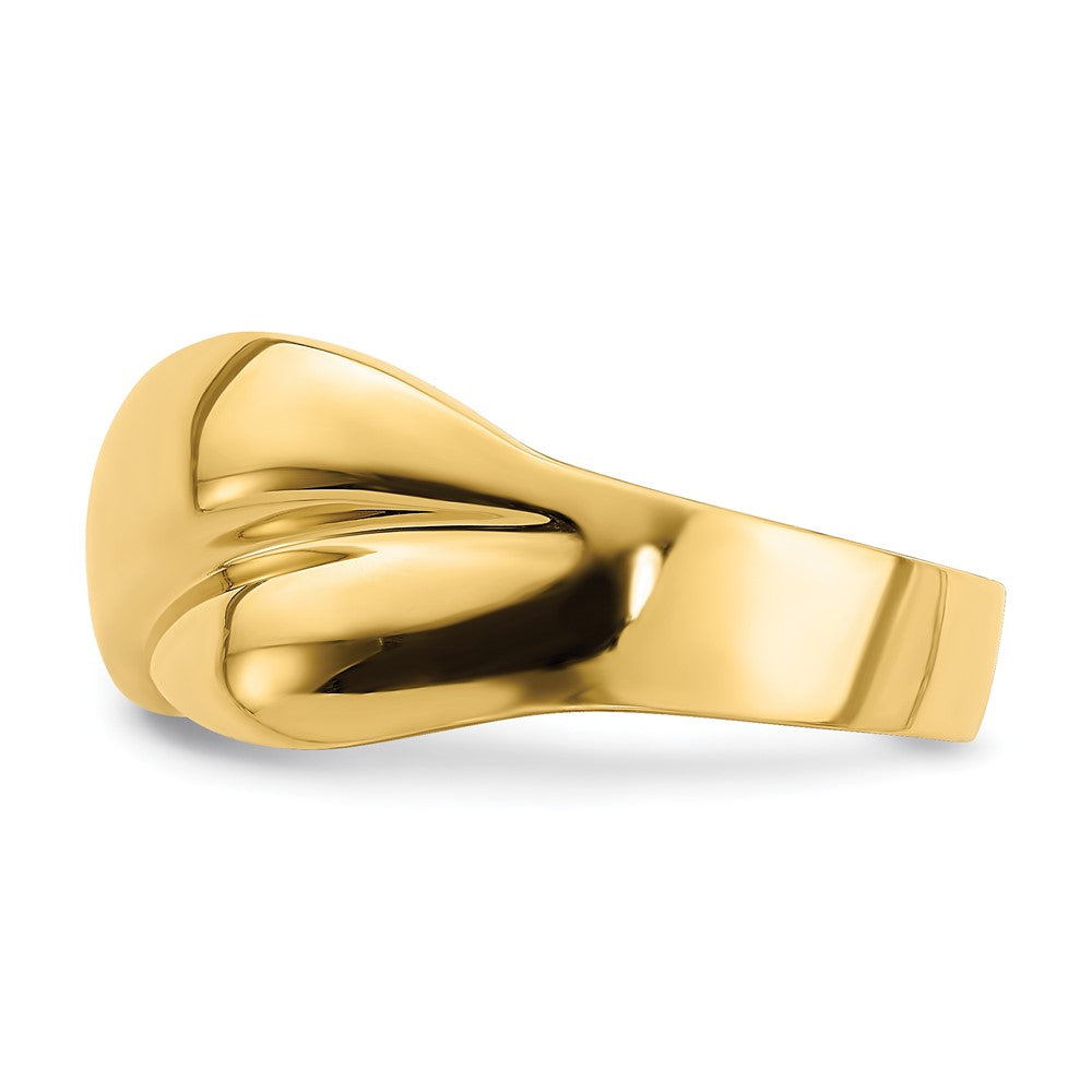 14K Polished X Dome Ring