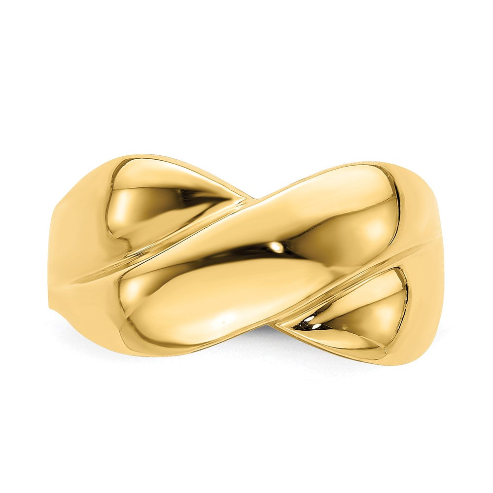 14K Polished X Dome Ring