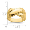 14K Polished X Dome Ring